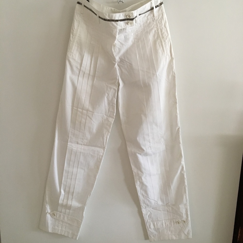 Vintage D&G wide legged pleated pants white